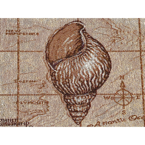 Set of 4 Sea Life Treasures Tapestry Placemats Triton Spiral Shell 18x13" NEW - Picture 5 of 5